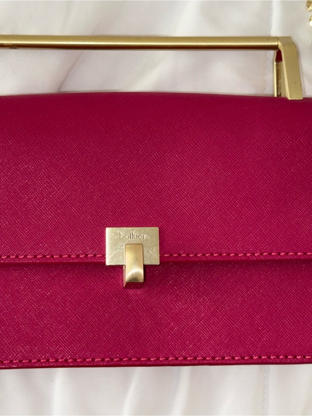 Botkier Fuchsia Top-Handle Clutch with Brushed Gold Hardware